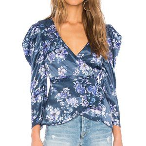 Majorelle Baylor Rainwater Blue Wrap Top